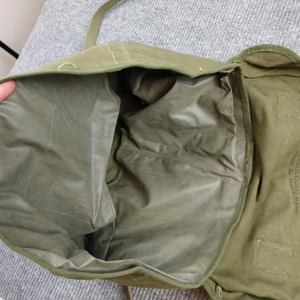 Vintage US Army Field Pack Cargo Bag M1945 1950 Foster Co Olive Canvas Green